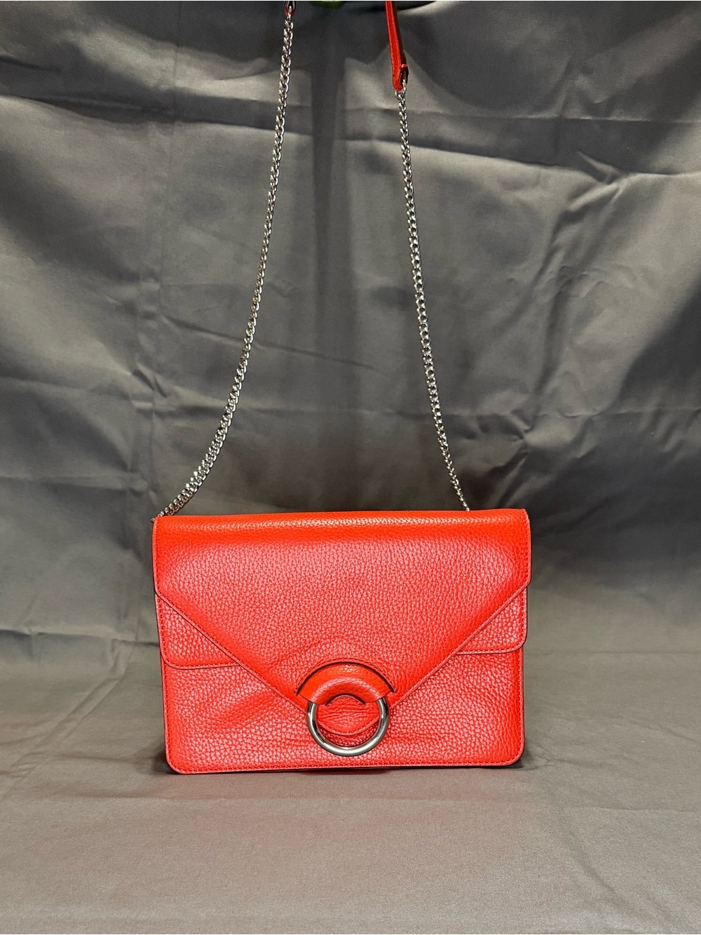 Banana Republic Pebbled Leather Crossbody with Silver Chain